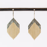 Gem Earrings, Sterling and Brass