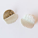 Half Circle Stud Earrings, Sterling