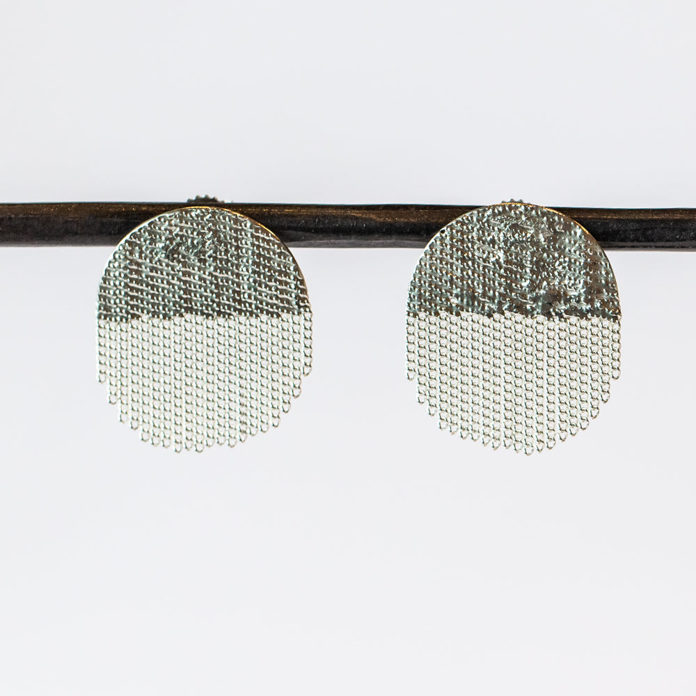 Half Circle Stud Earrings, Sterling