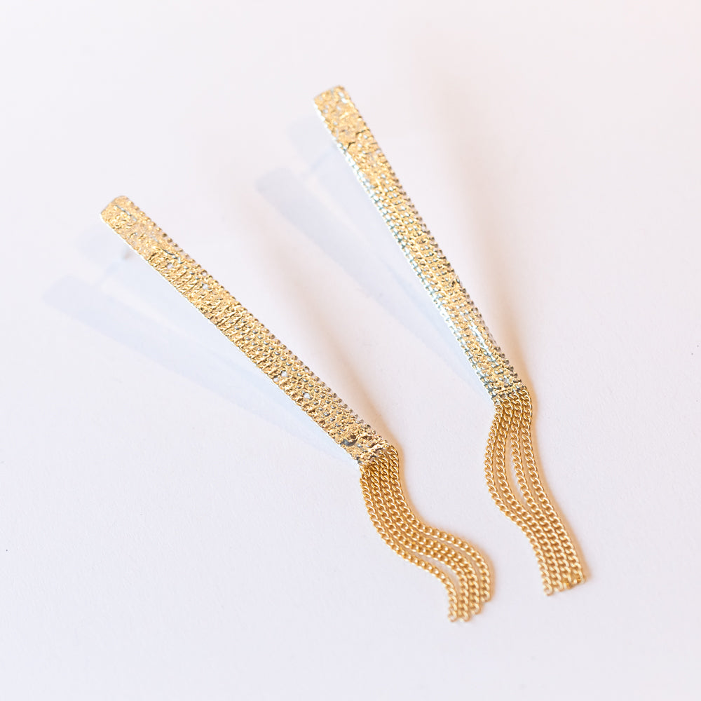 Post Earrings, Sterling and Brass