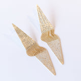 Shard Earrings, Sterling and Brass