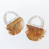 Sunrise Hoop Earrings, Sterling and Brass