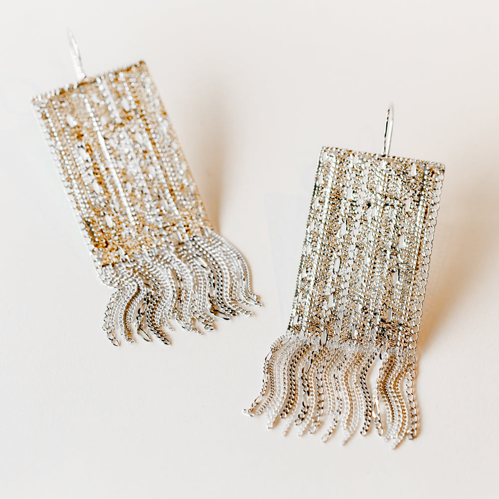 Torn Earrings, Sterling Silver