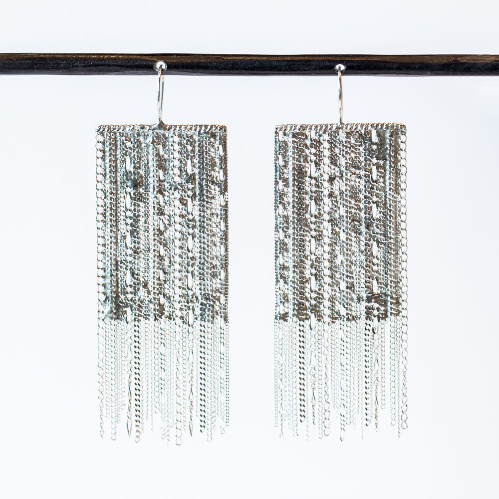 Torn Earrings, Sterling Silver