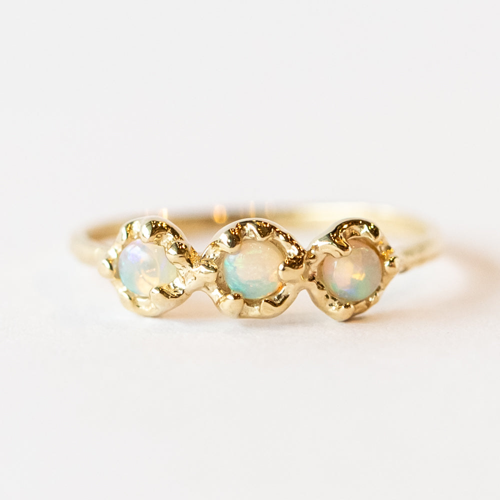 Mini Haku Lei Three Opal Ring