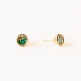 Neue Circle Emerald Shaker Stud Earrings