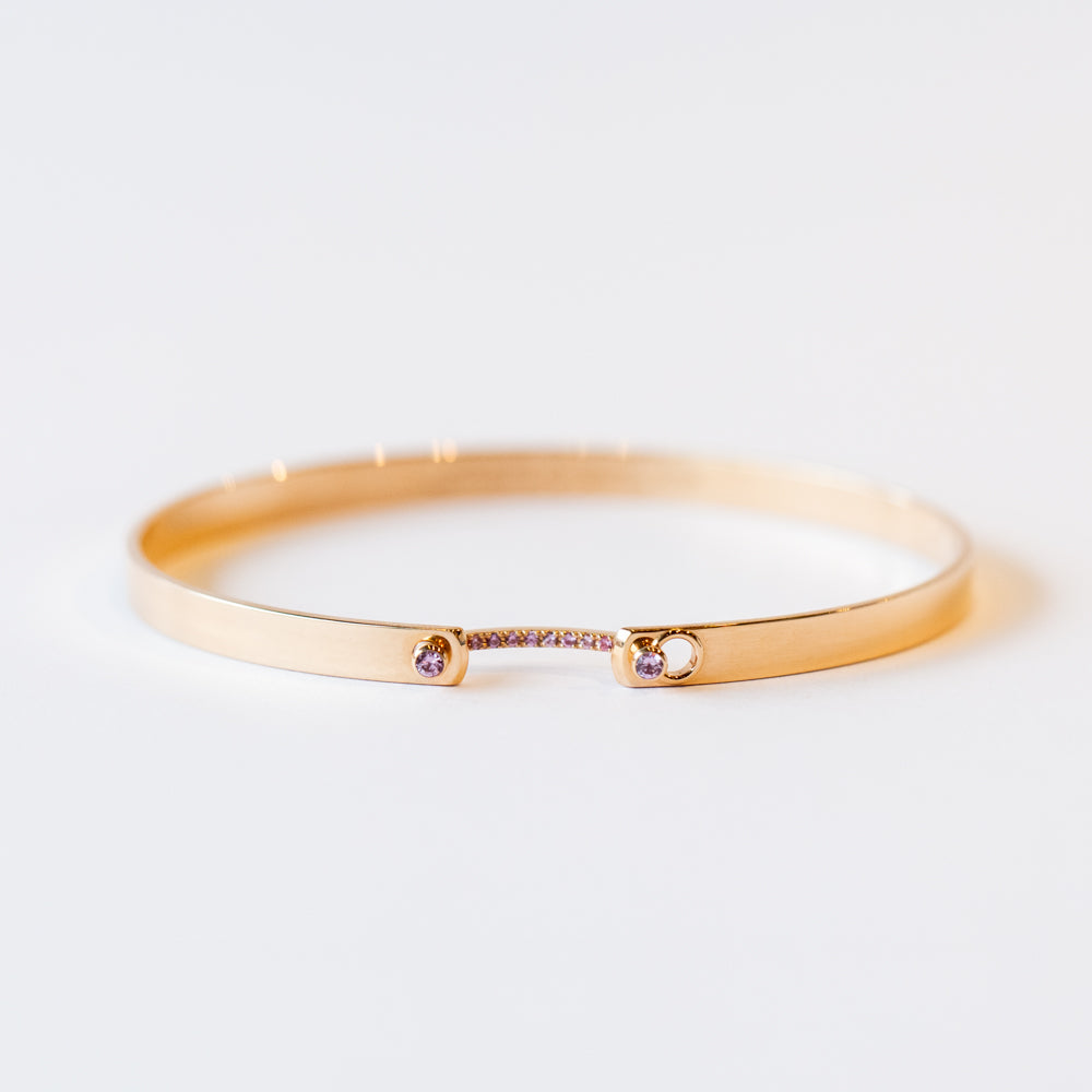 Baby Pink 4mm Pink Sapphire Bangle