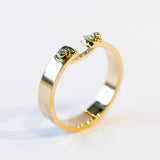 Business Meeting 4mm Mood Ring with Diamonds