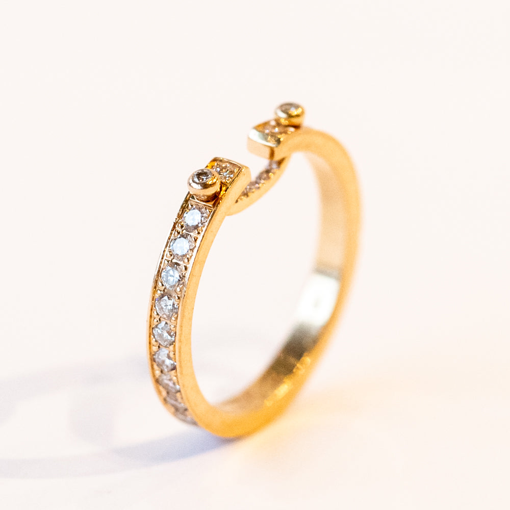 Eternity Tuxedo 2.9mm Mood Ring with Diamonds