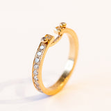 Eternity Tuxedo 2.9mm Mood Ring with Diamonds