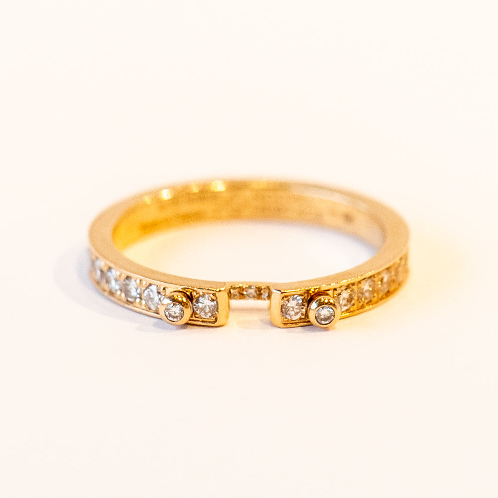 Eternity Tuxedo 2.9mm Mood Ring with Diamonds