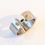 Paris From The Sky 8mm Mood Ring with Diamonds