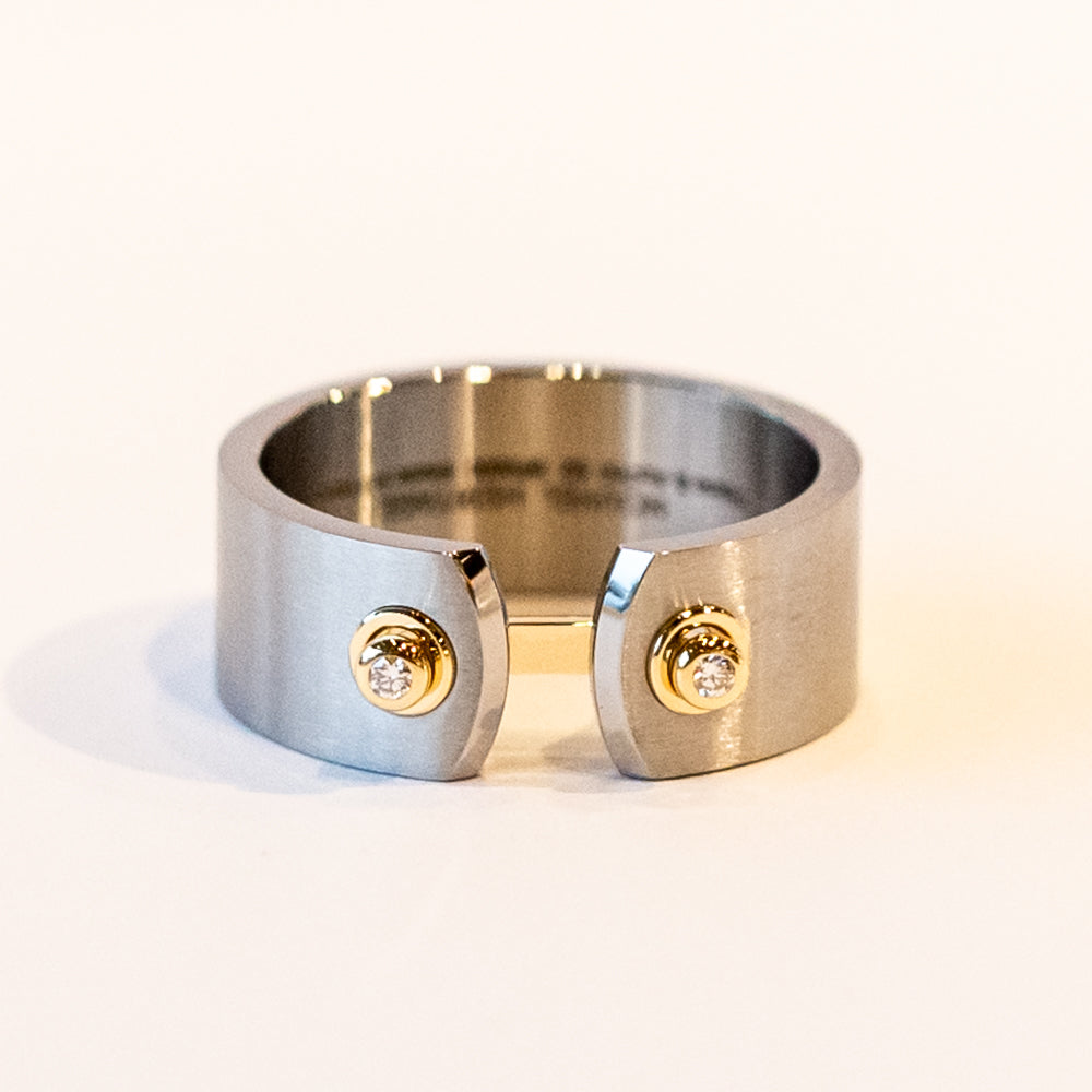 Paris From The Sky 8mm Mood Ring with Diamonds
