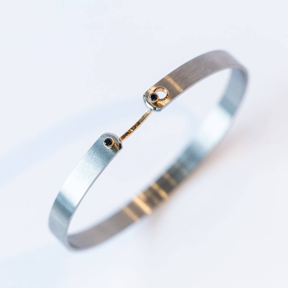 Paris From the Sky Mood 6mm Black Diamond Bangle
