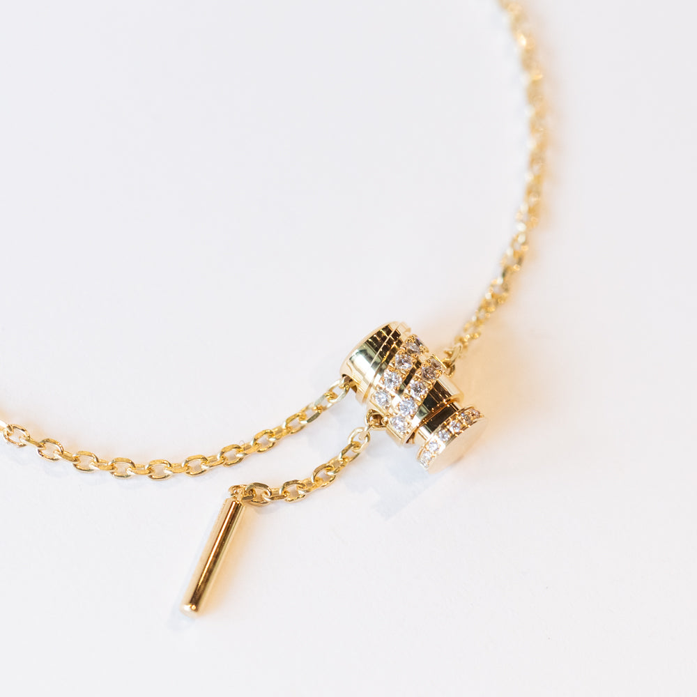 Diamond Paved Mini Latch Bracelet