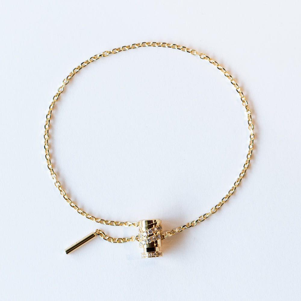 Diamond Paved Mini Latch Bracelet