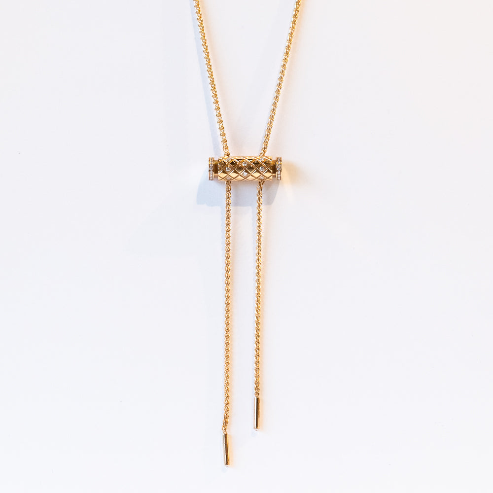 Half-Pavé Diamond Latch Pendant