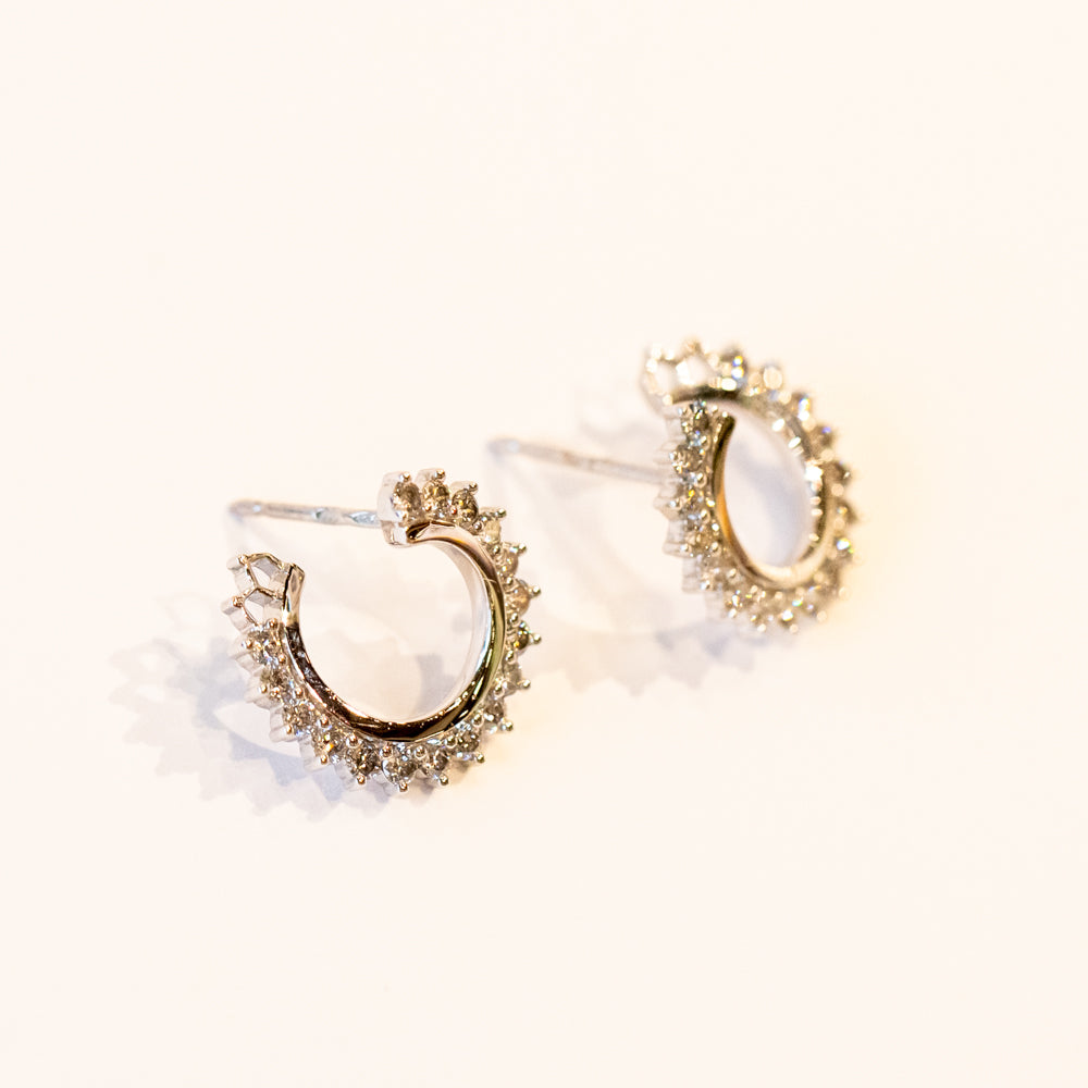 Spiral Diamond Stud Earrings