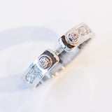Tuxedo 4mm Mood Ring with Diamonds
