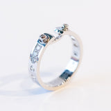 Tuxedo 4mm Mood Ring with Diamonds