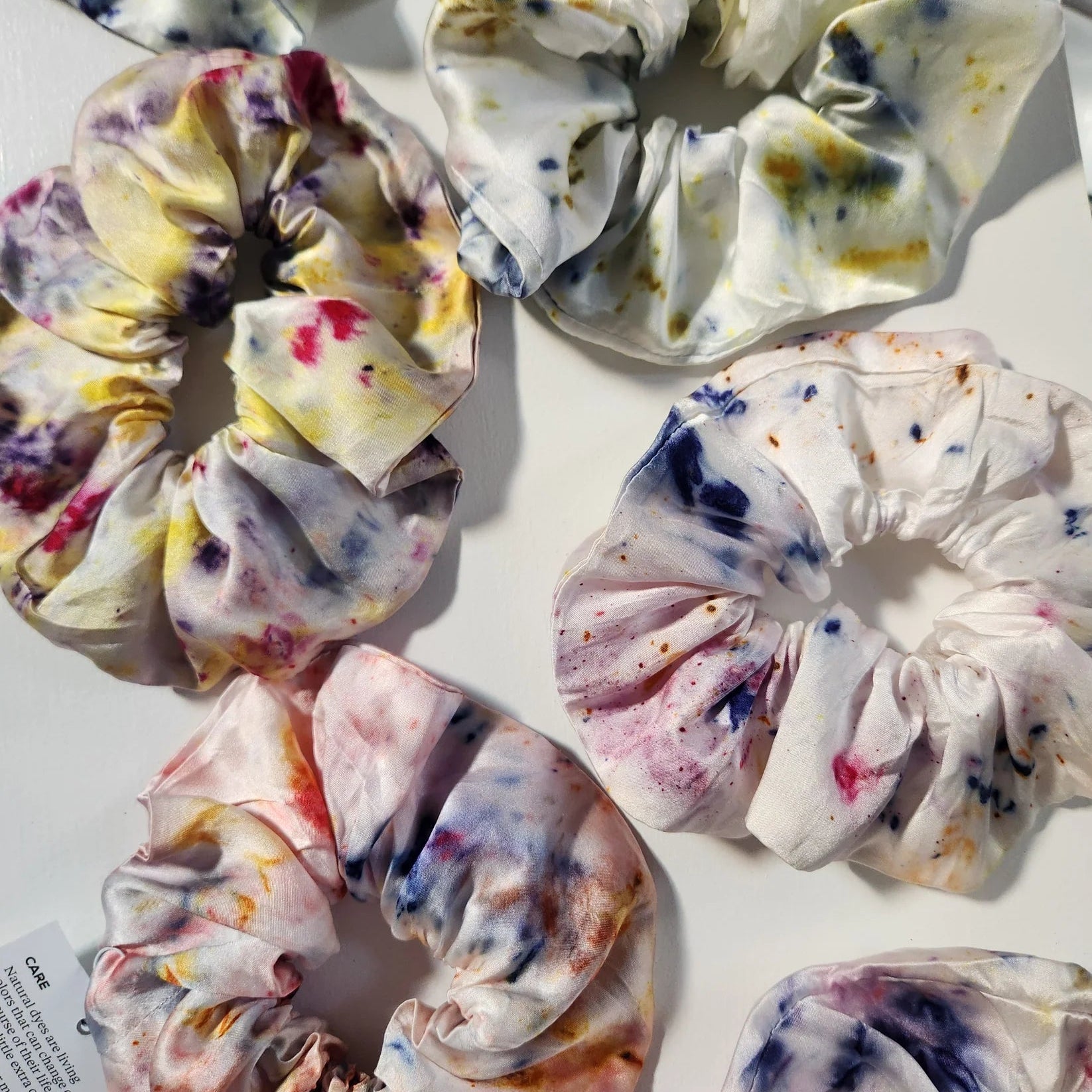 Botanically Dyed Silk Scrunchie, Multi