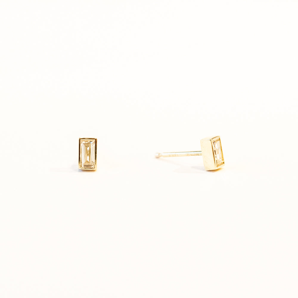 Baguette Diamond Stud Earrings