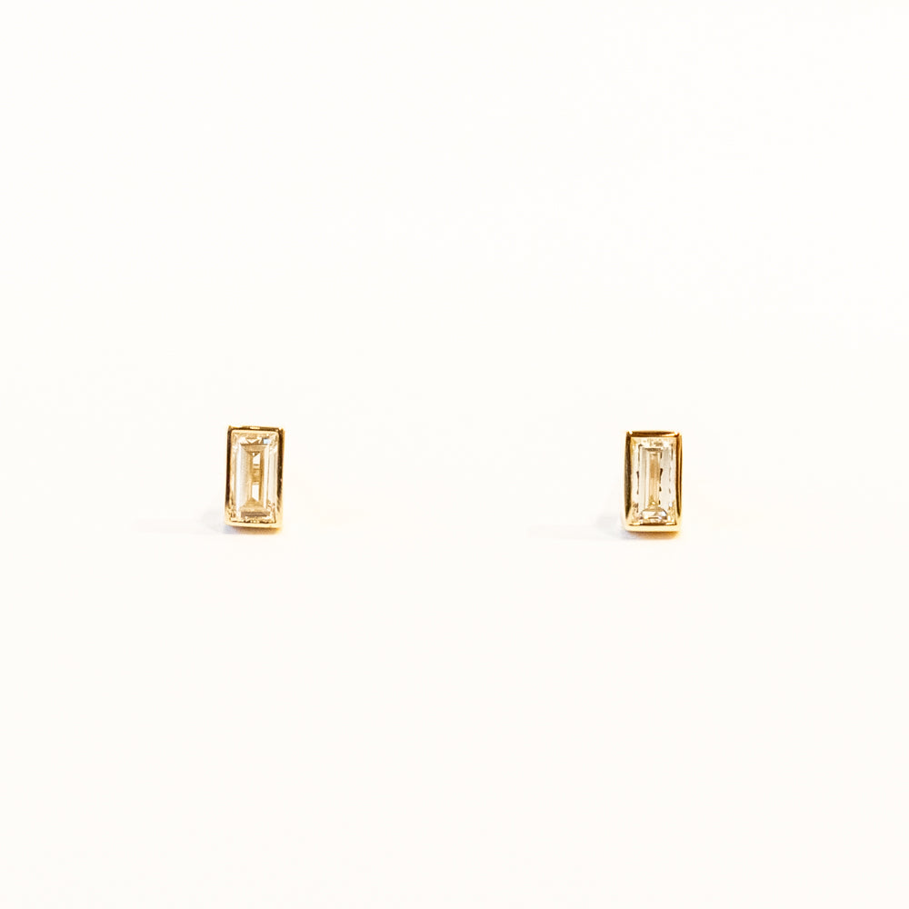 Baguette Diamond Stud Earrings
