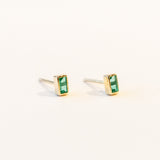 Baguette Emerald Stud Earrings