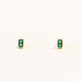 Baguette Emerald Stud Earrings