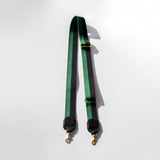 Adjustable Crossbody Strap, Two Tone Black and Evergreen Webbing