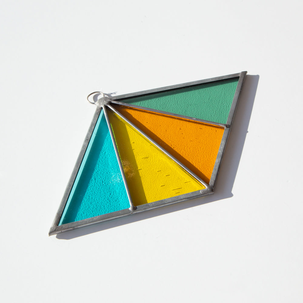 Diamond Stained Glass Suncatcher, Cali