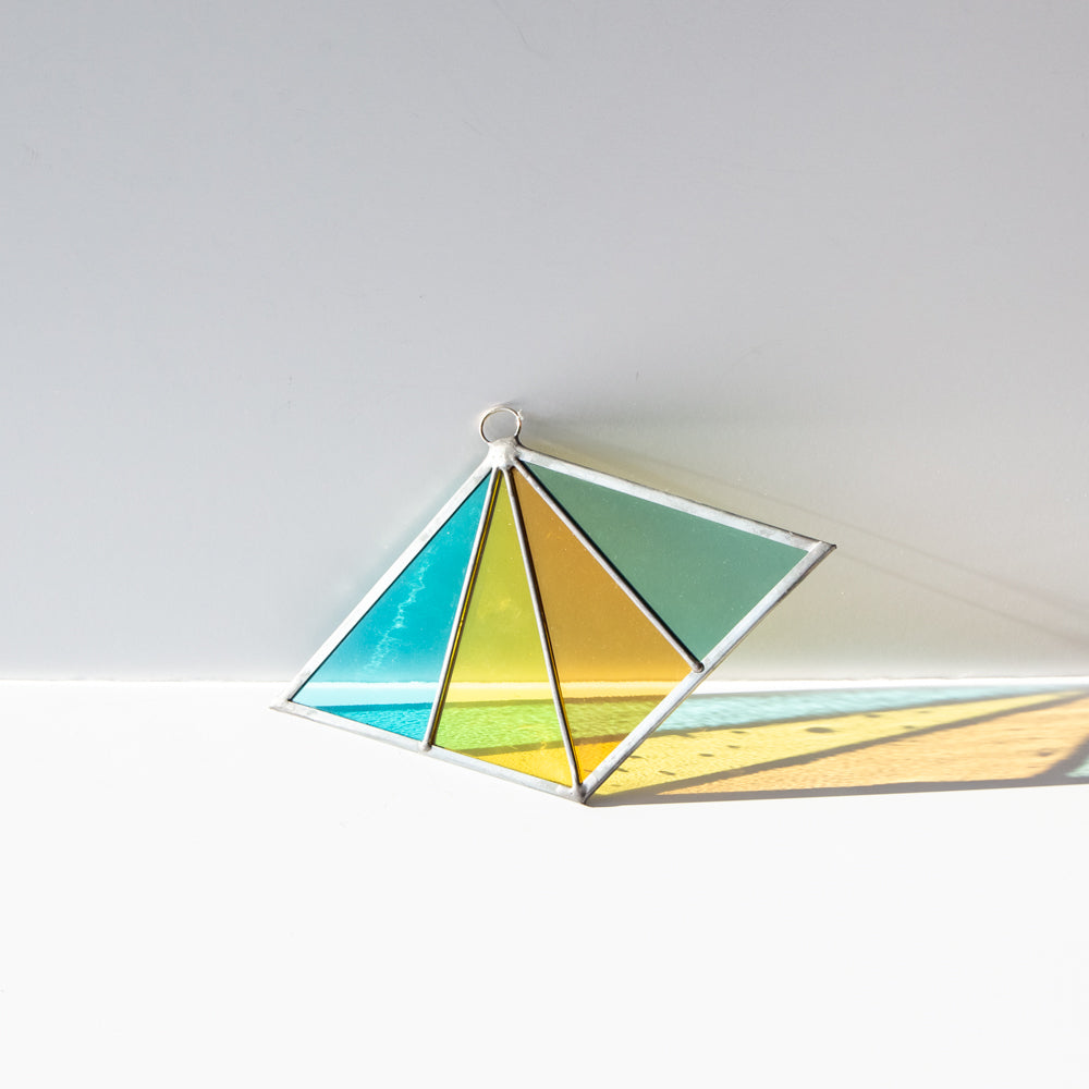 Diamond Stained Glass Suncatcher, Cali