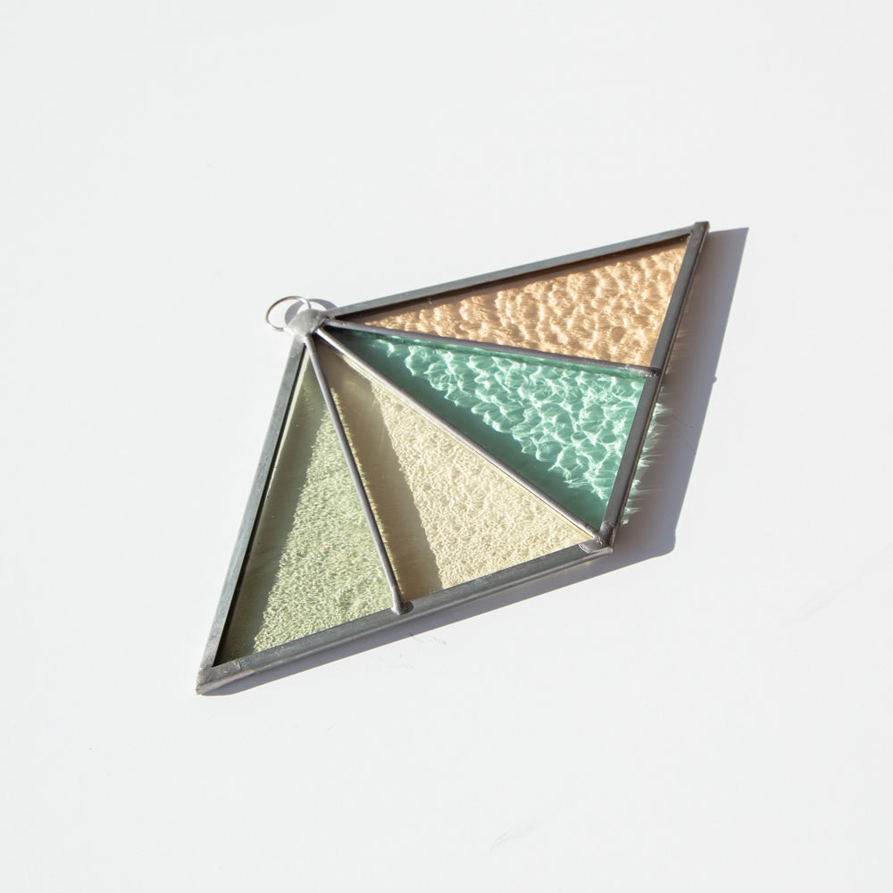 Diamond Stained Glass Suncatcher, Seagrass