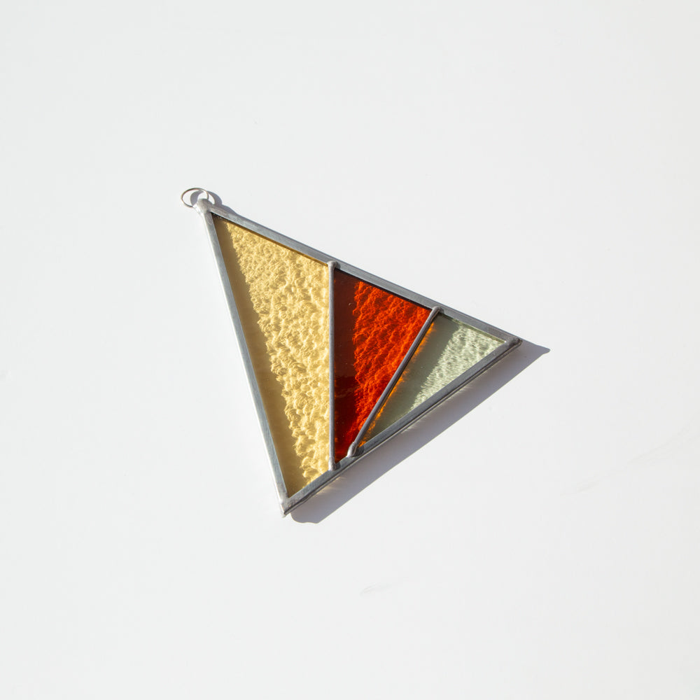 Rays Triangle Stained Glass Suncatcher, Field