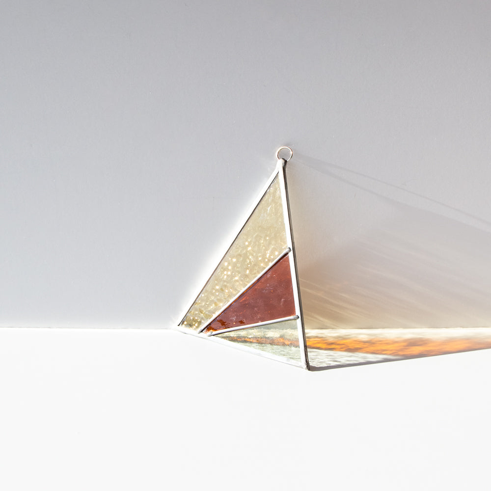 Rays Triangle Stained Glass Suncatcher, Field