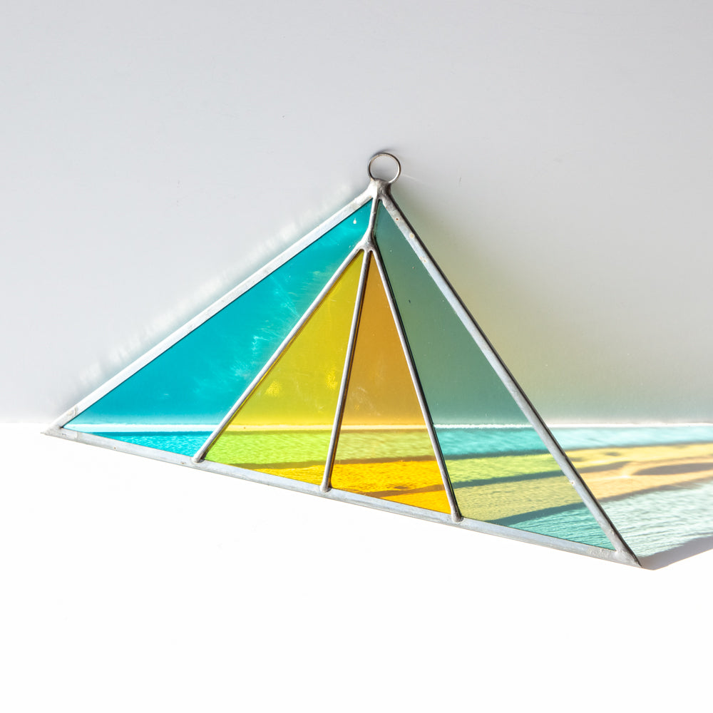 Triangle Stained Glass Suncatcher, Cali
