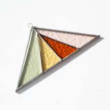 Triangle Stained Glass Suncatcher, Pink Buckwheat