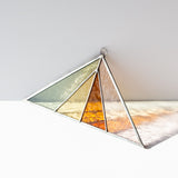 Triangle Stained Glass Suncatcher, Pink Buckwheat