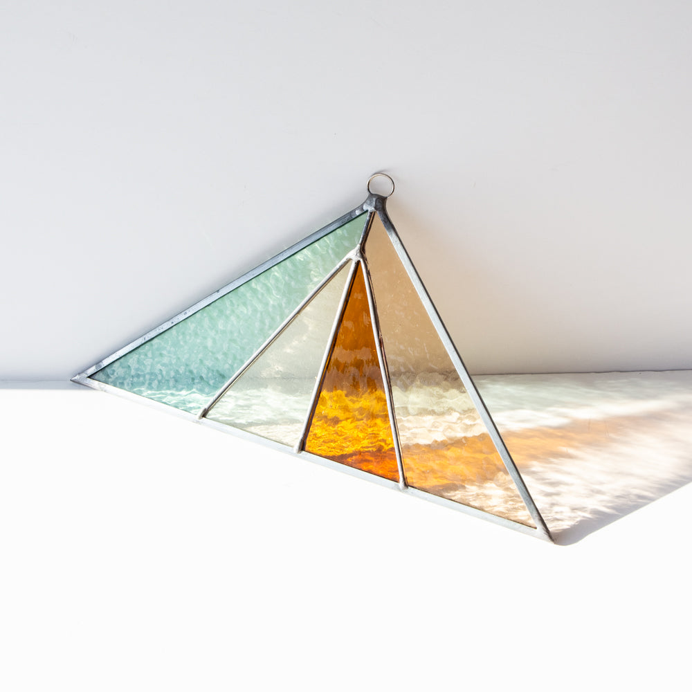 Triangle Stained Glass Suncatcher, Seagrass
