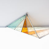 Triangle Stained Glass Suncatcher, Seagrass