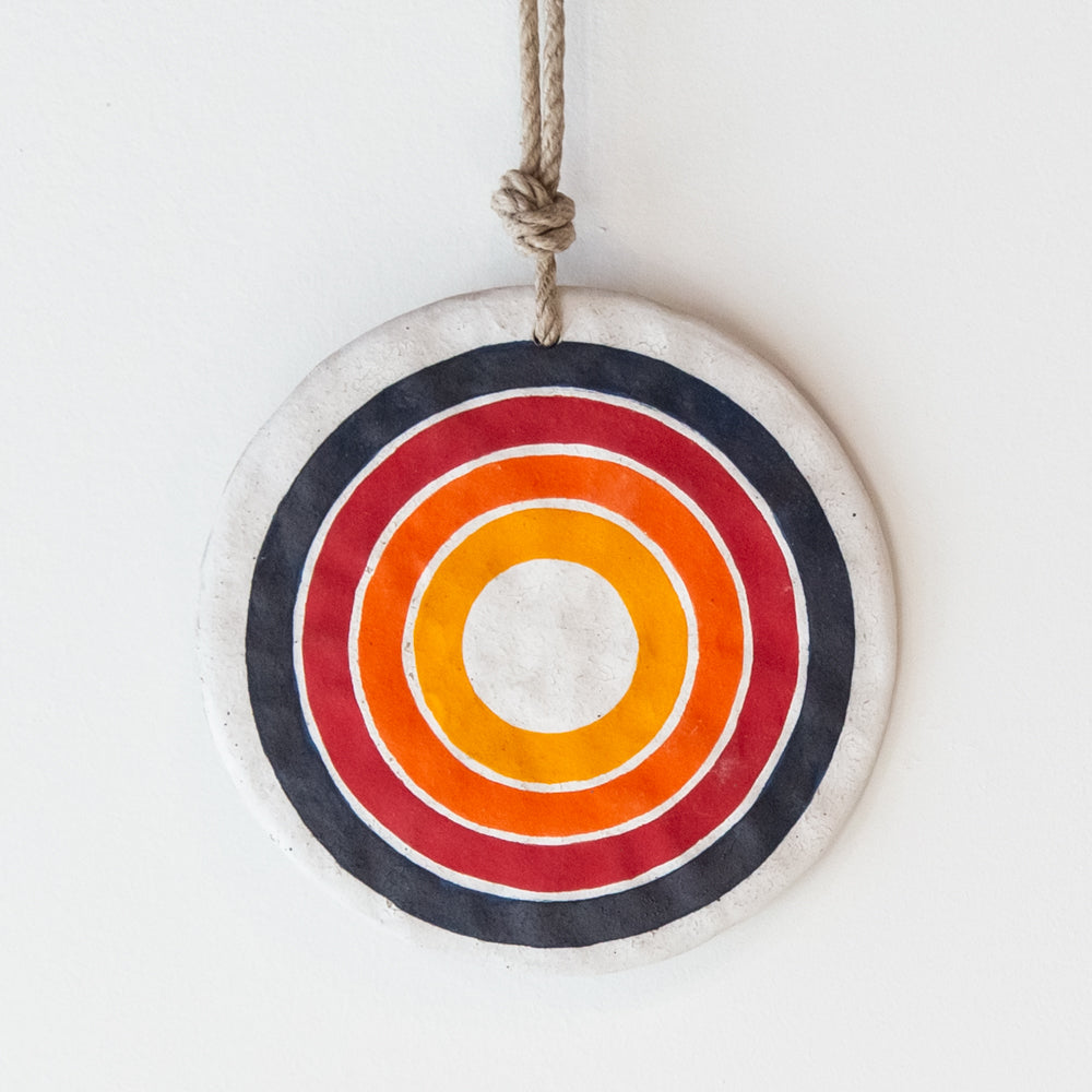 Large Round Ornament, Rainbow Rings