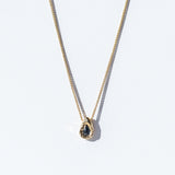 Teardrop Dark Blue Sapphire Slider Necklace