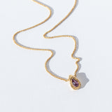 Teardrop Pink Sapphire Slider Necklace