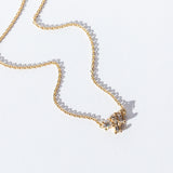 Mixed Diamond Luminous Cluster Bar Necklace