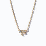 Mixed Diamond Luminous Cluster Bar Necklace