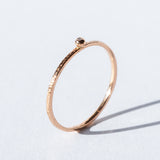 Tiny Engraved Stacking Ring with Diamond