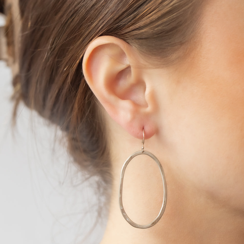 Sarah McGuire | Large Diamond Pebble Earrings