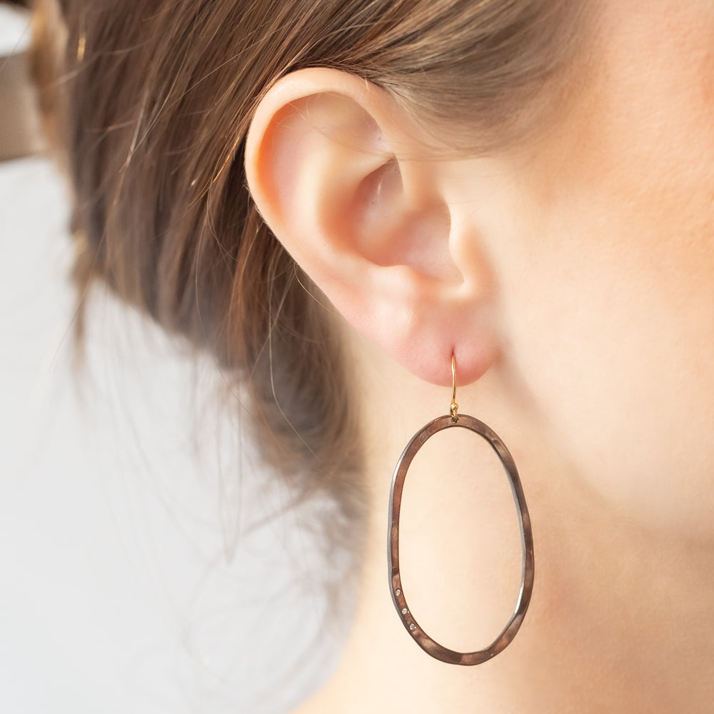 Sarah McGuire | Large Two-Tone Diamond Pebble Earrings