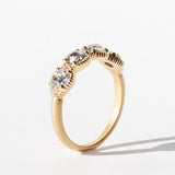 Ribbed Eclipse Salt and Pepper Diamond Topper Ring
