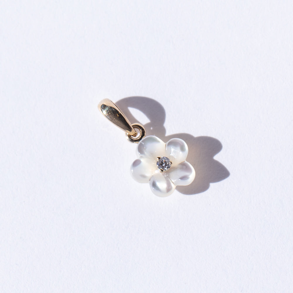 Diamond Blossom Mother of Pearl Charm